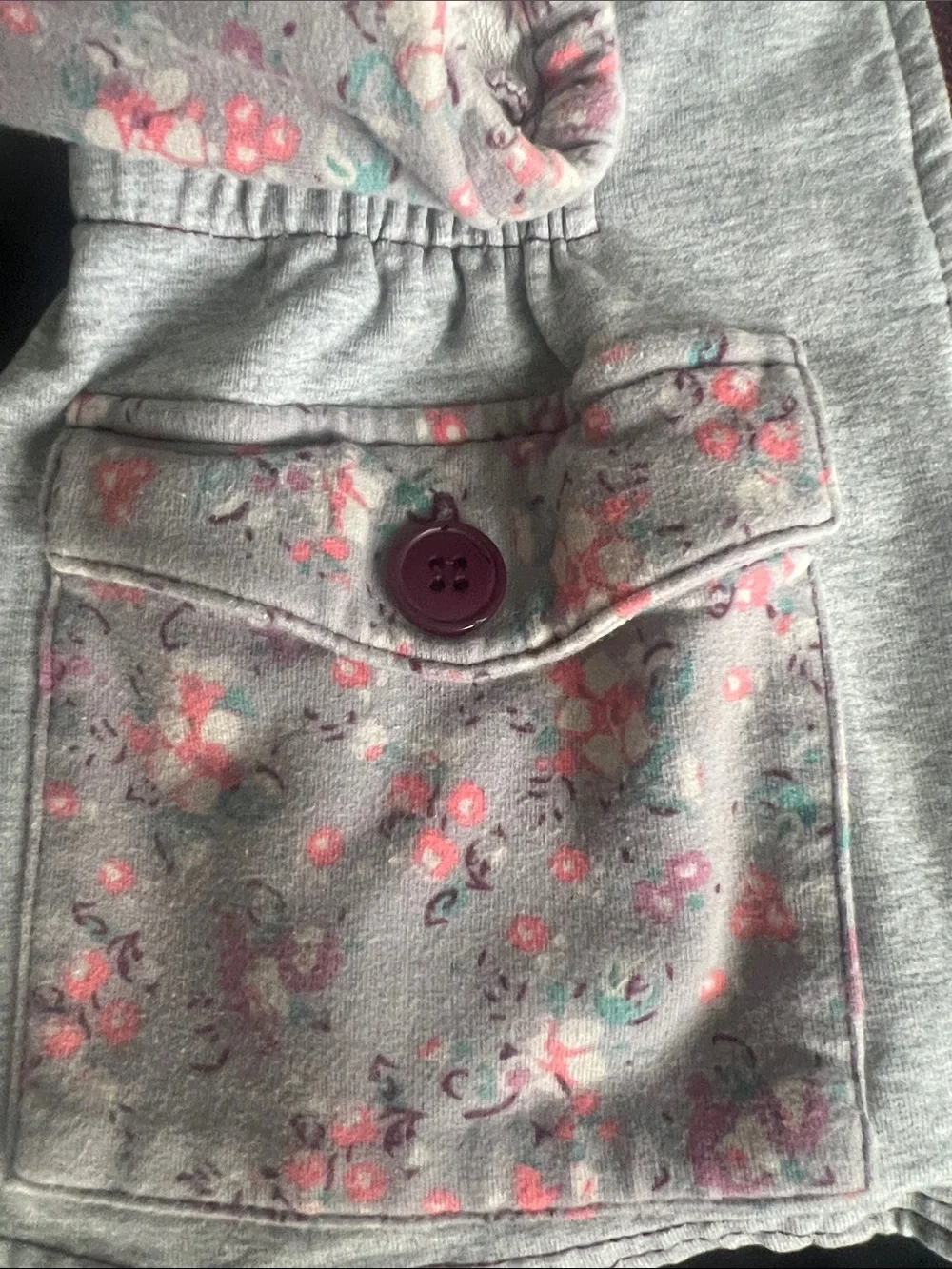 Matilda Jane (435) Girls' Light Gray Hooded Floral Jacket